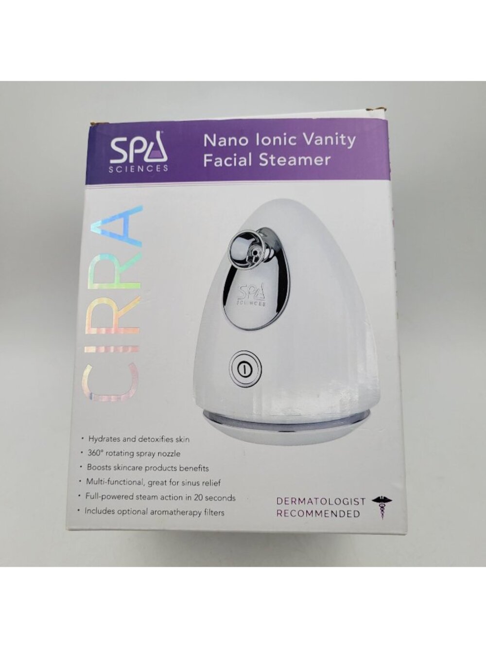 Spa Sciences CIRRA Nano Ionic Vanity Facial Steamer with Optional Aromatherapy